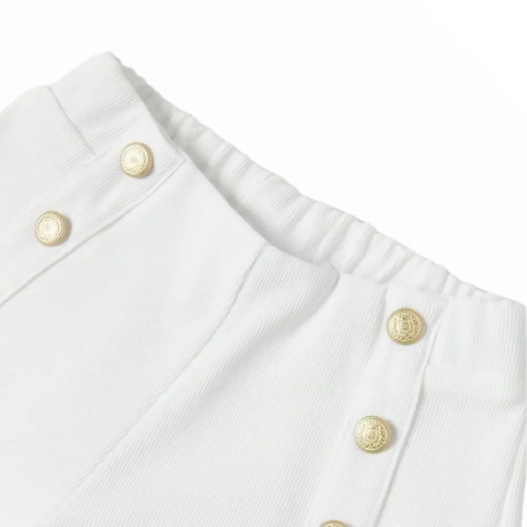 ZARA Kids | White | BUTTONED CULOTTES - Picture 3 of 6